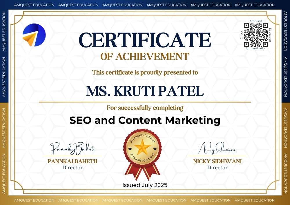 SEO and Content Marketing Certificate